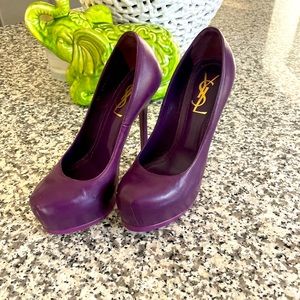 Purple YSL Tribtoo 105 platforms